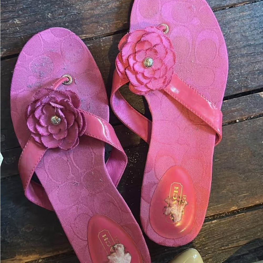 Coach Pink Floral Women's Sandals